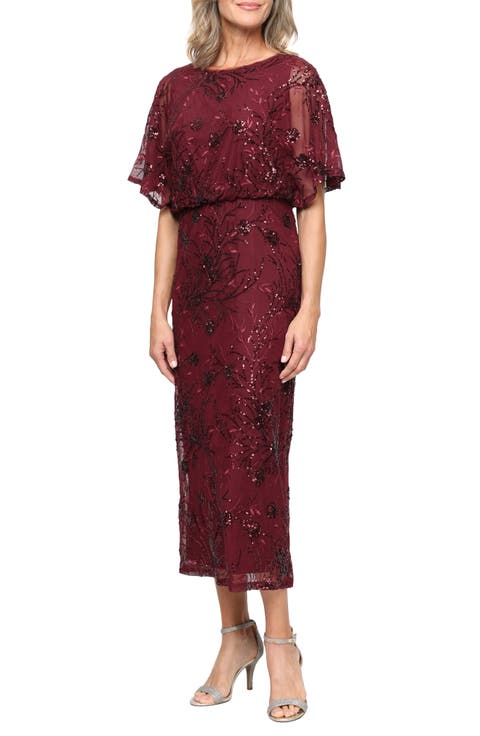 Sequin Blouson Bodice Gown