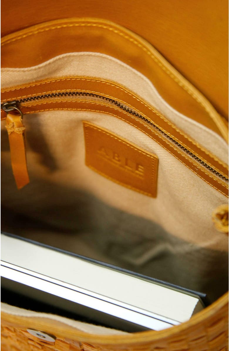 ABLE Elsa Basketweave Backpack, Alternate, color, Cognac