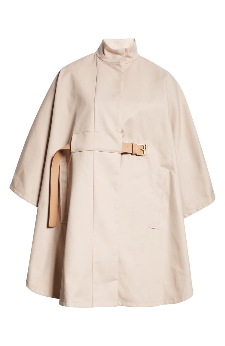 Max Mara Berto Belted Cotton Gabardine Cape, Main, color,