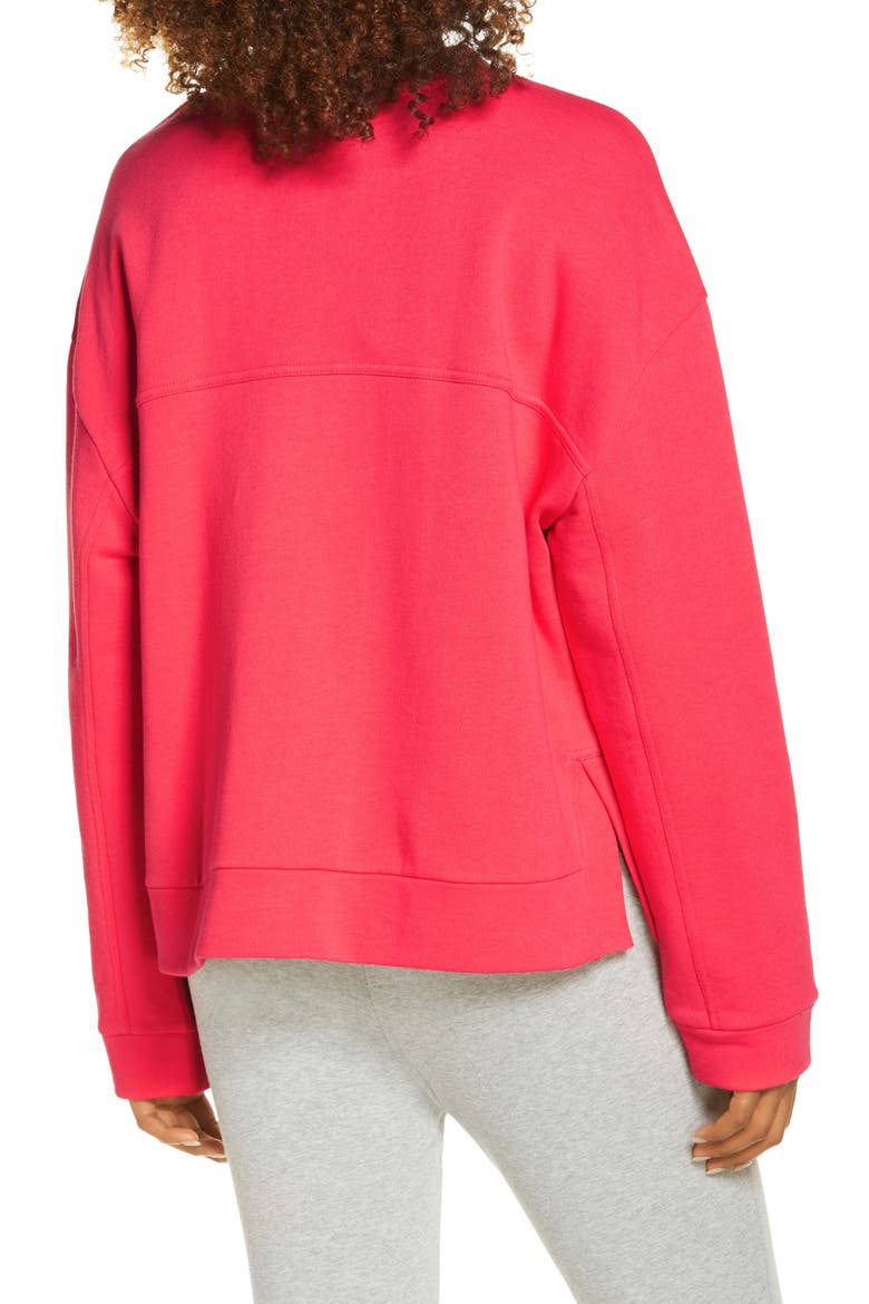 Costa Side Split Crewneck Sweatshirt, Alternate, color, PINK PARADISE