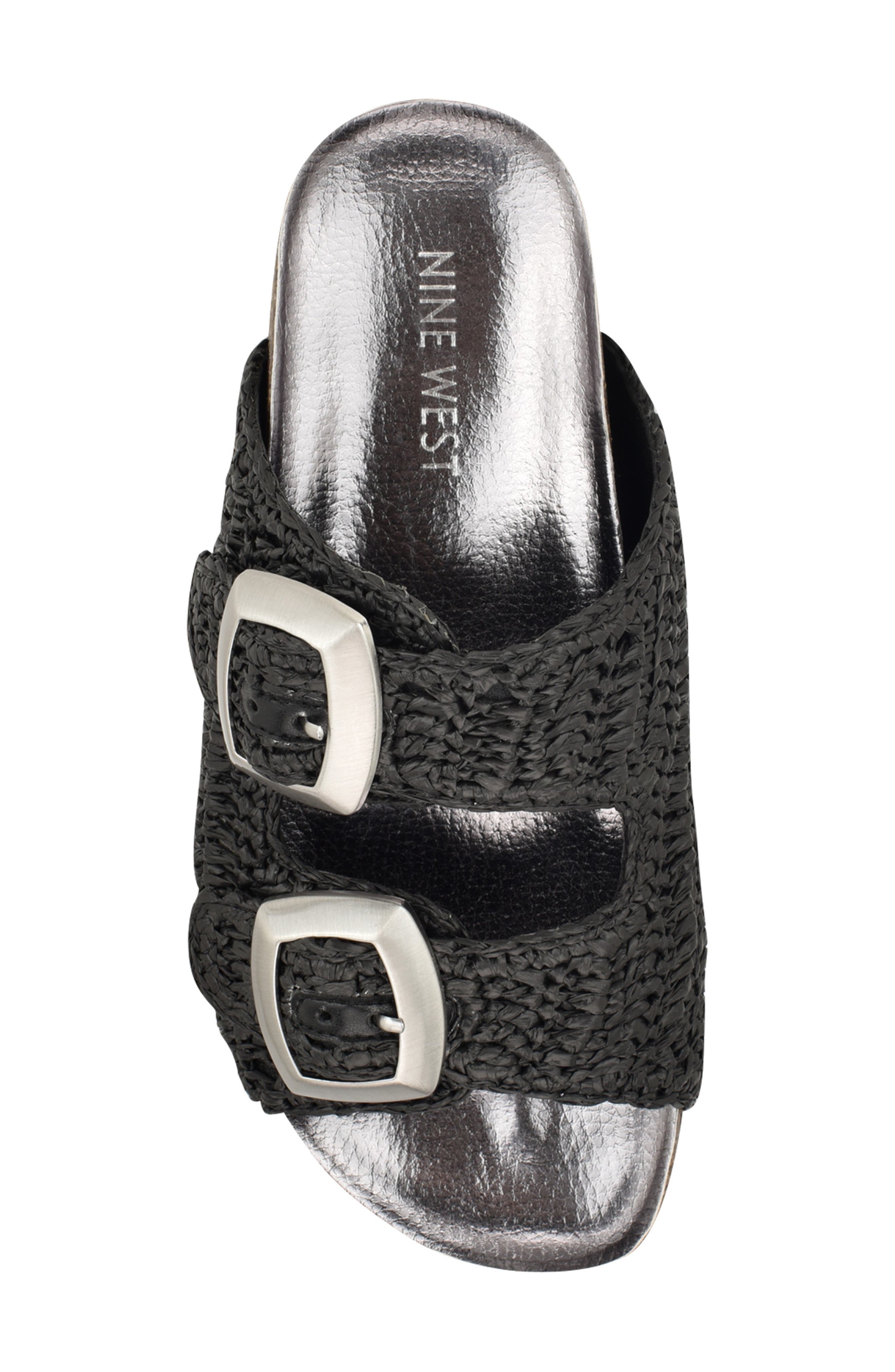 Nine West Tenly Raffia Slide Sandal, Alternate, color, 