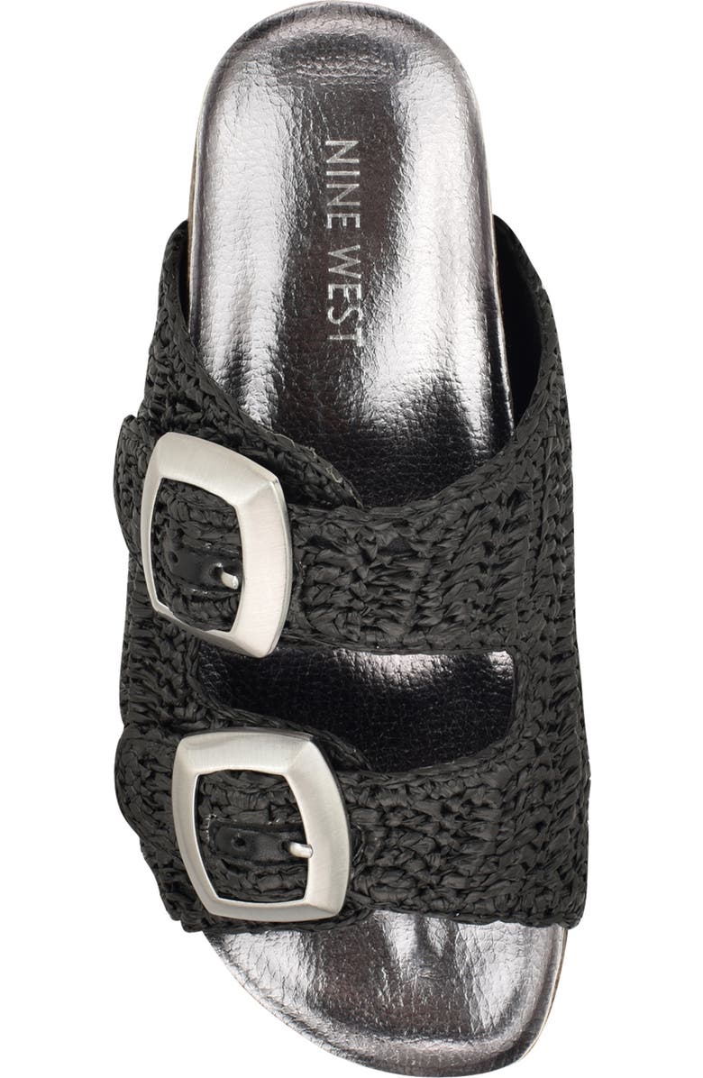 Nine West Tenly Raffia Slide Sandal, Alternate, color,