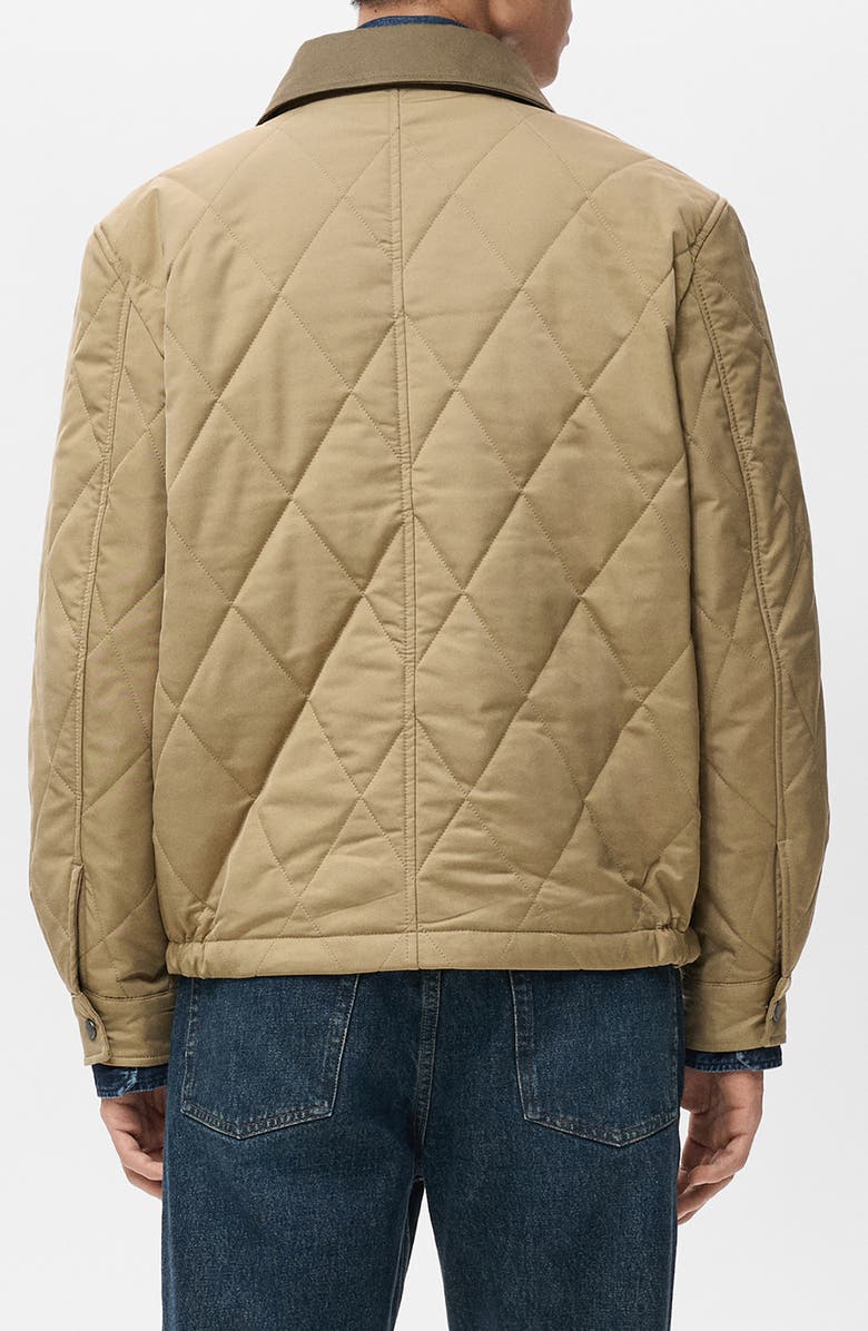 MANGO Quilted Water-Repellent Jacket, Alternate, color, Beige
