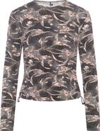 Riff Floral Bungee V-Neck Long Sleeve Top