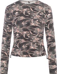 Riff Floral Bungee V-Neck Long Sleeve Top