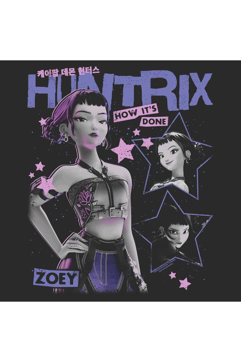 Men's KPop Demon Hunters Pop Star Huntrix Zoey  Graphic T-Shirt, Alternate, color, Charcoal