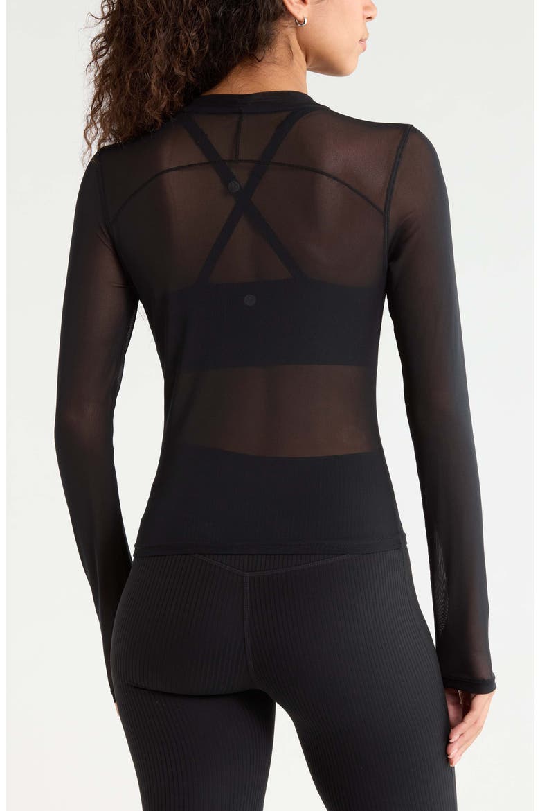 Mesh Mix Long-Sleeve Tee, Alternate, color, BLACK