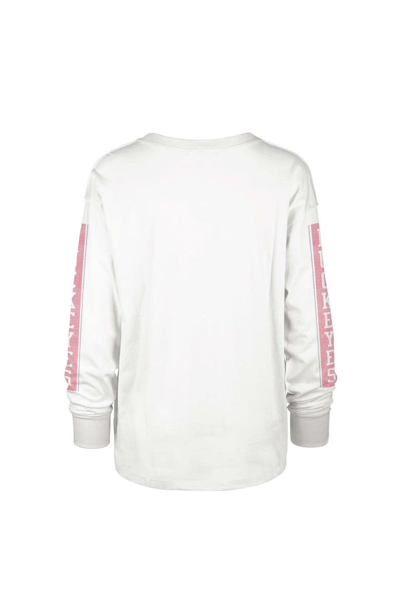 '47 Women's '47 Cream Ohio State Buckeyes Statement SOA 3-Hit Long Sleeve T-Shirt, Alternate, color, 