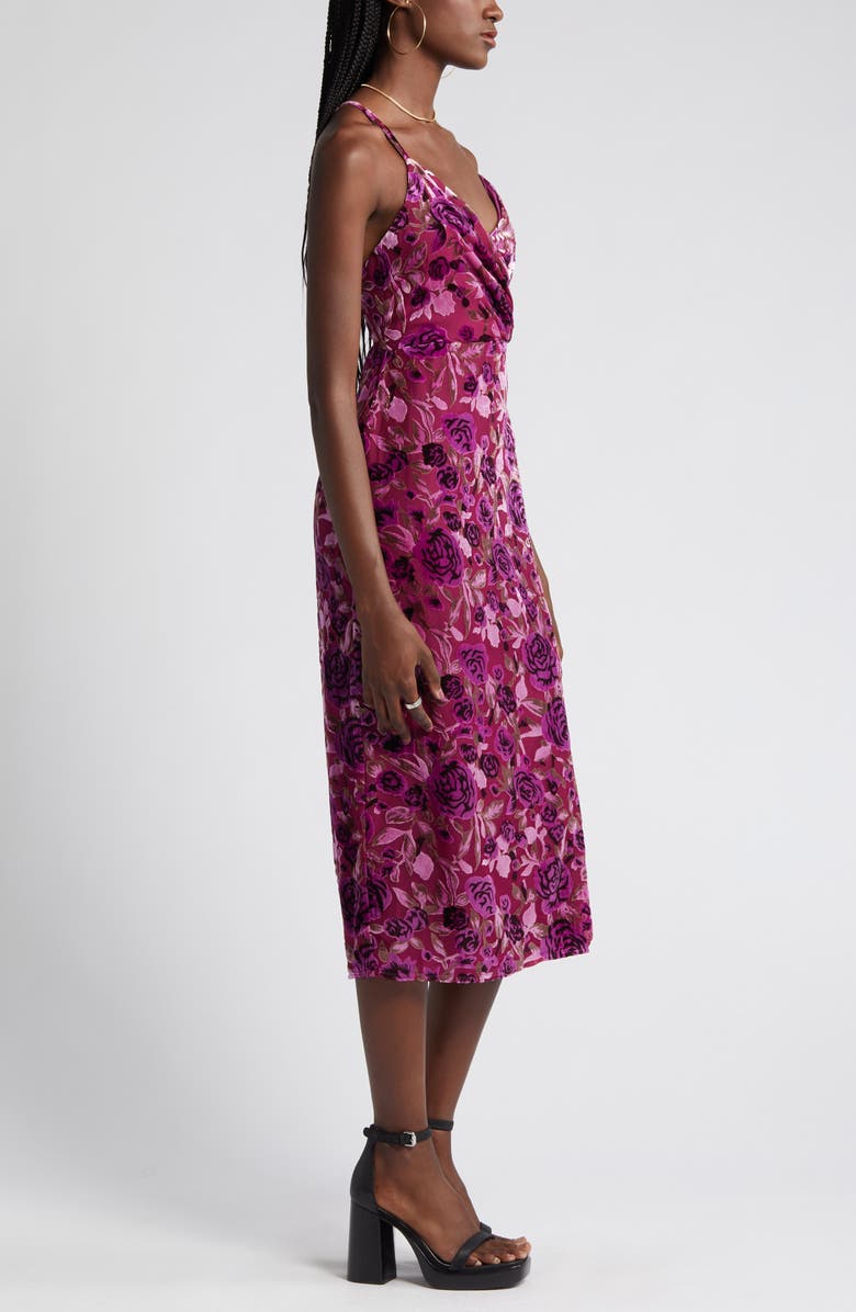 Adelyn Rae Velvet Burnout Slipdress, Alternate, color, 