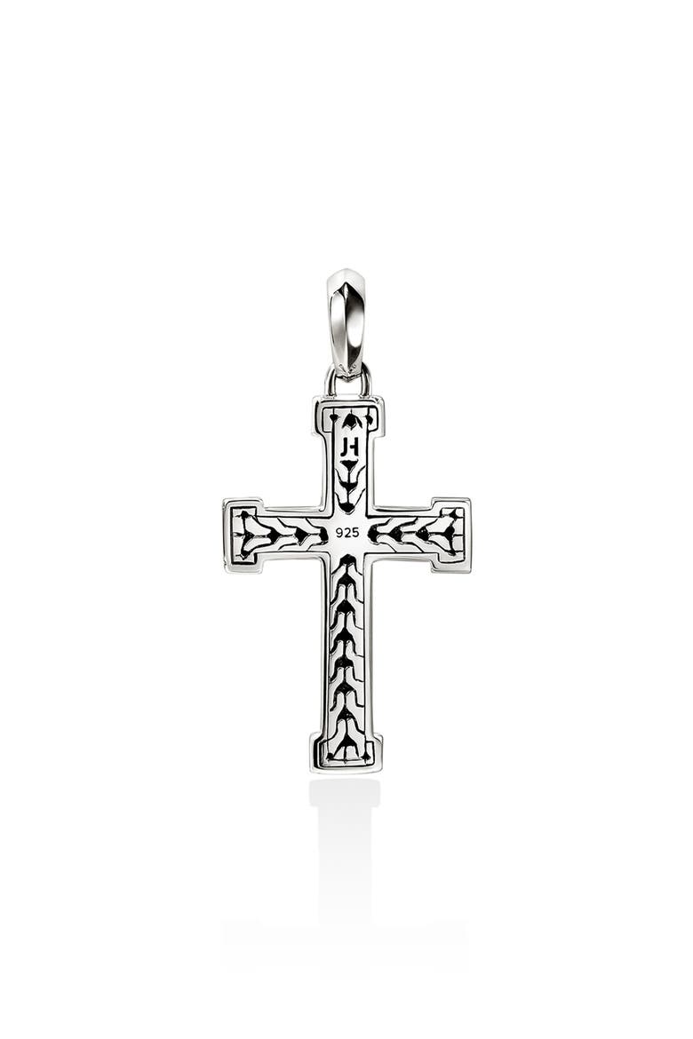 Men's Essential Diamond Cross Pendant, Alternate, color, SILVER