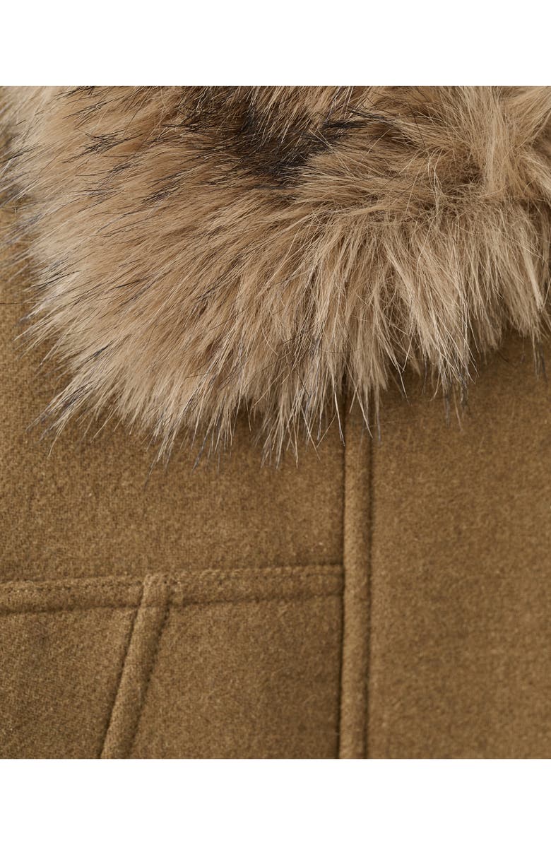 MANGO Blouson Jacket with Faux Fur Collar, Alternate, color, Brown