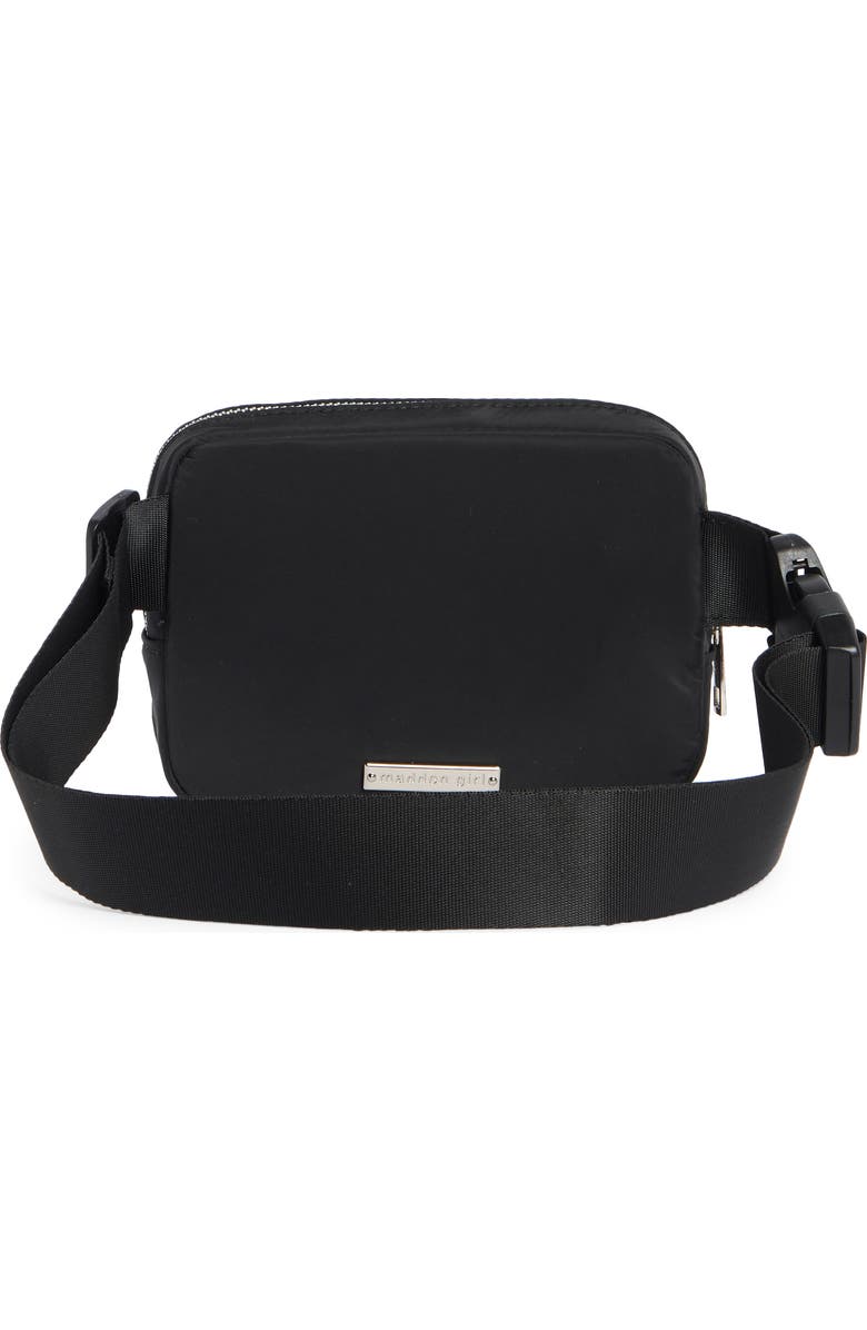 Madden Girl Polyester Belt Bag, Alternate, color, Black