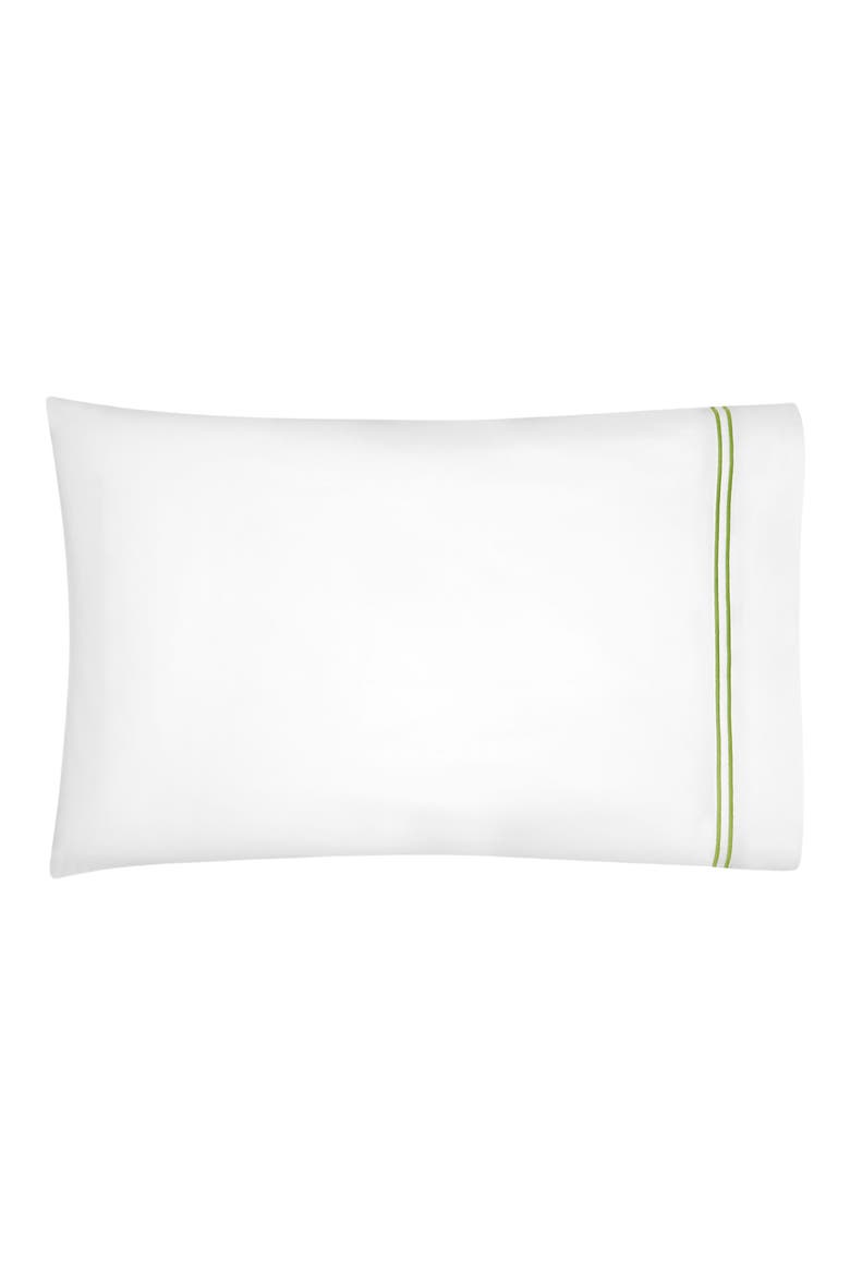 Grande Hotel Pillowcase, Main, color, WHITE/ FERN