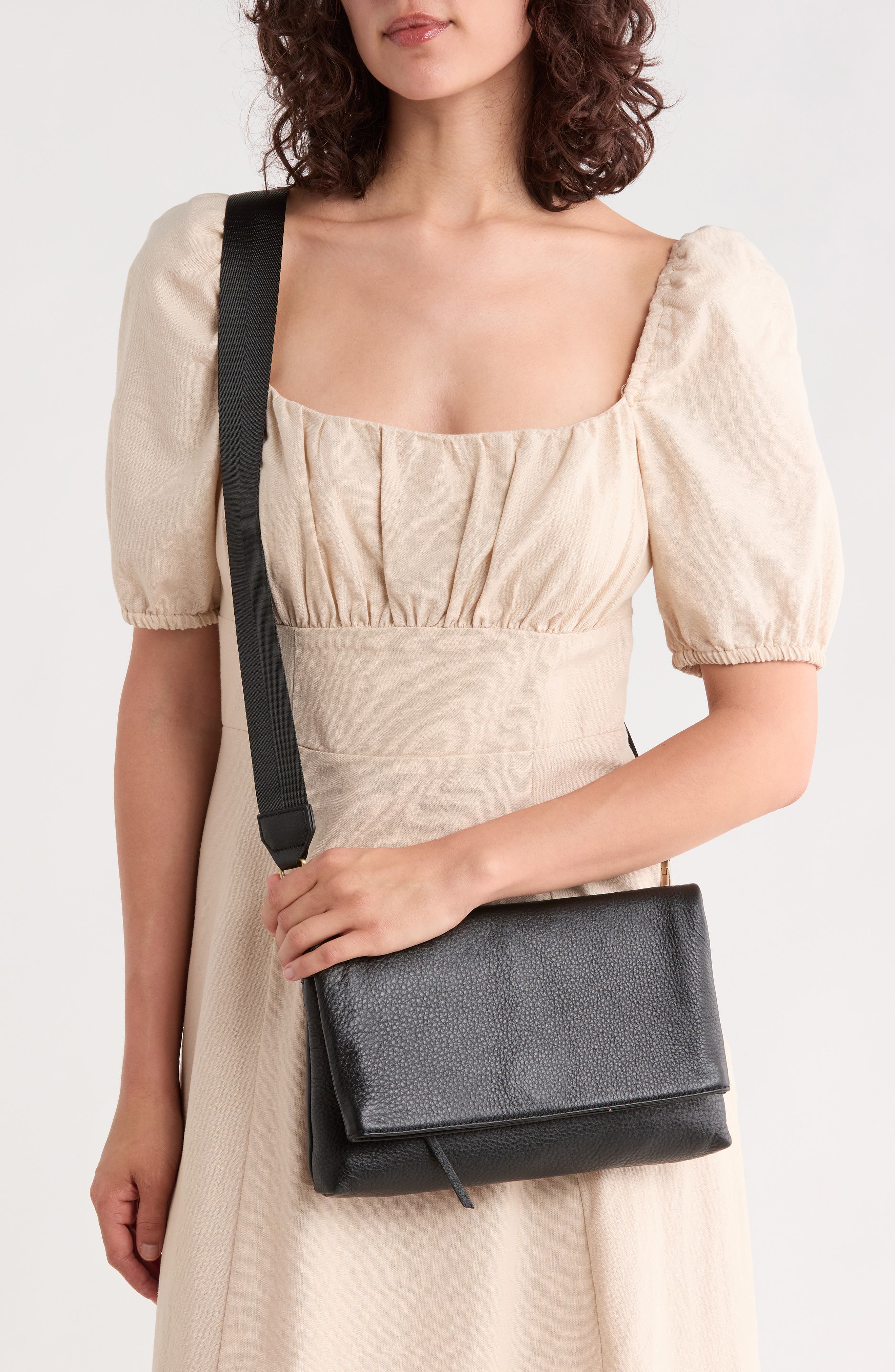 Grant Leather Crossbody Bag, Alternate, color, BLACK