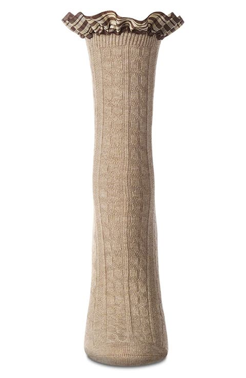 Plaid Ruffle Cuff Crew Socks