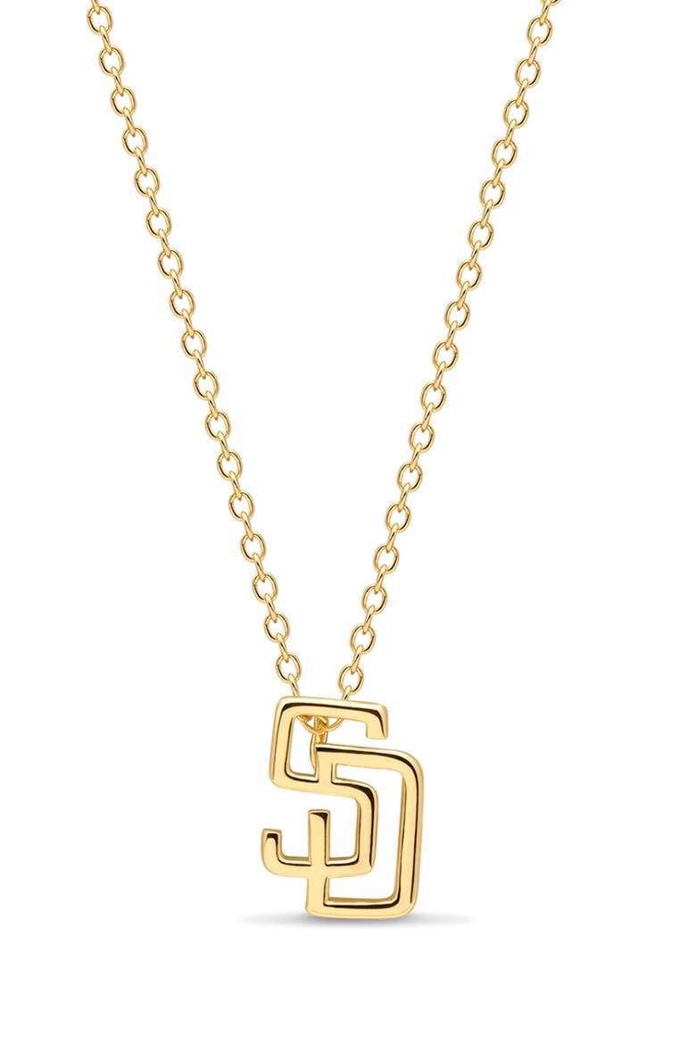 x The MLB San Diego Padres Logo Charm Necklace, Main, color, GOLD