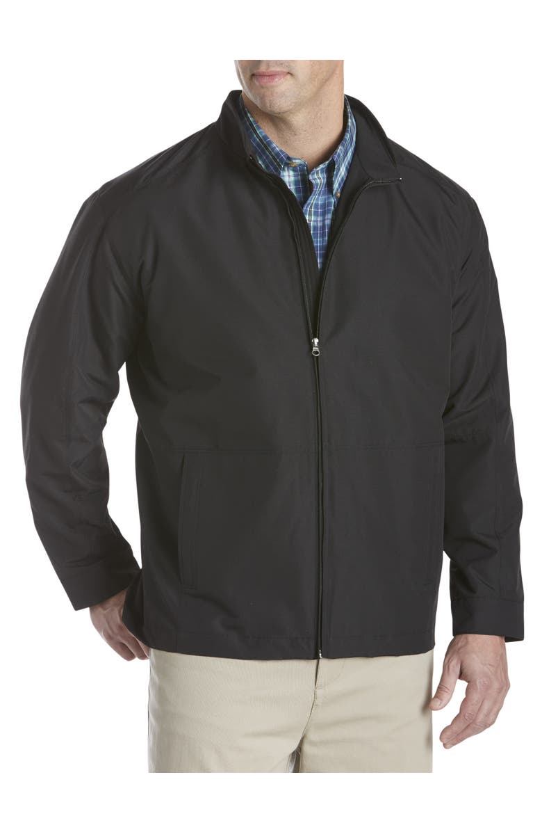 Harbor Bay by DXL Big & Tall Water- & Wind-Resistant Bomber, Main, color, Black