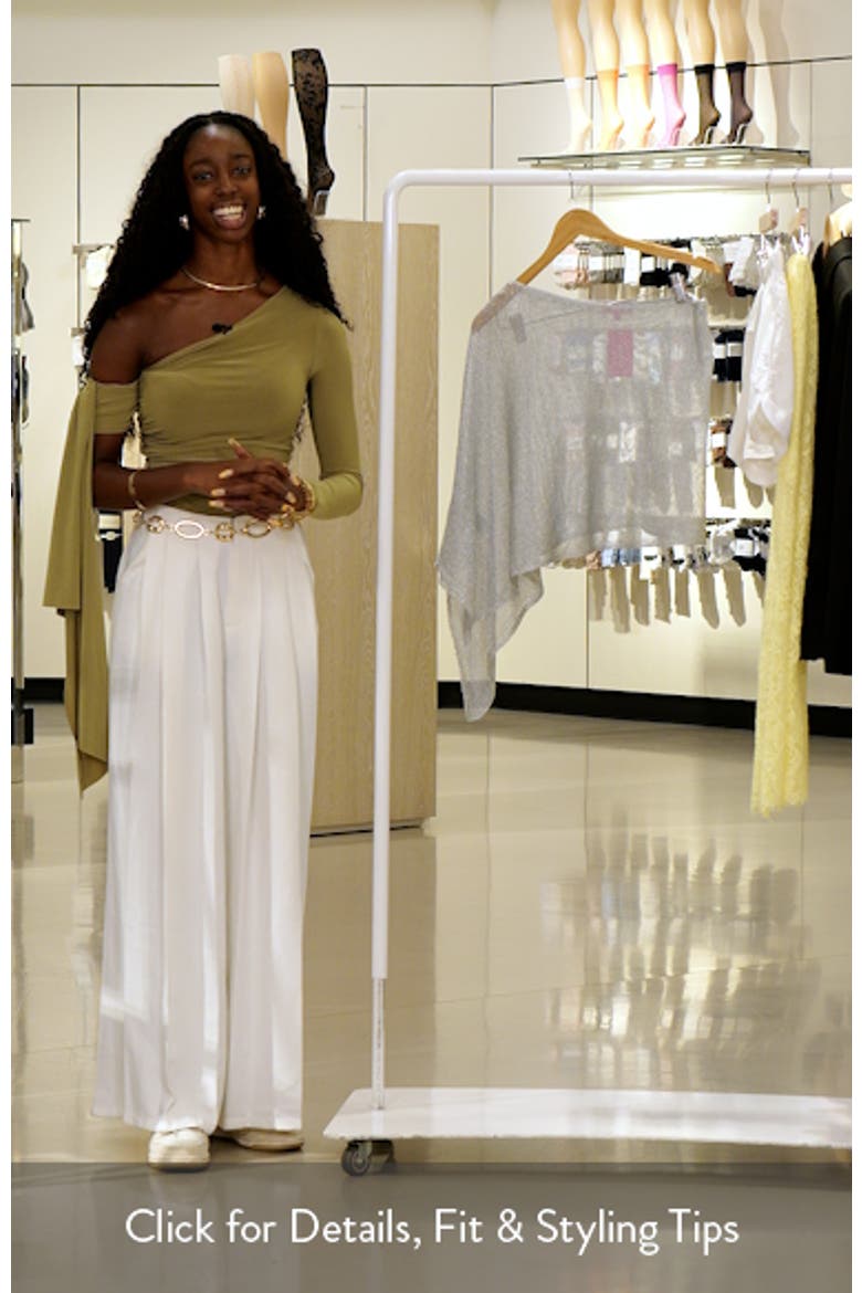 Azalia Metallic One-Shoulder Semisheer Poncho video