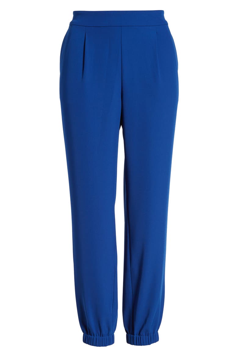 Stretch Crepe Jogger Pants, Alternate, color, BLUE MAZARINE