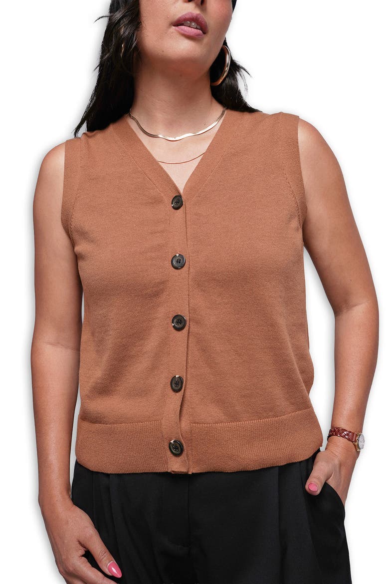 The Everyday Sweater Vest, Main, color, WALNUT
