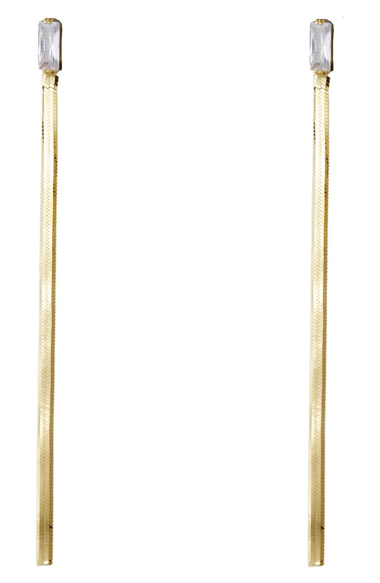 ARGENTO VIVO Cubic Zirconia Snake Chain Linear Earrings, Main, color, 