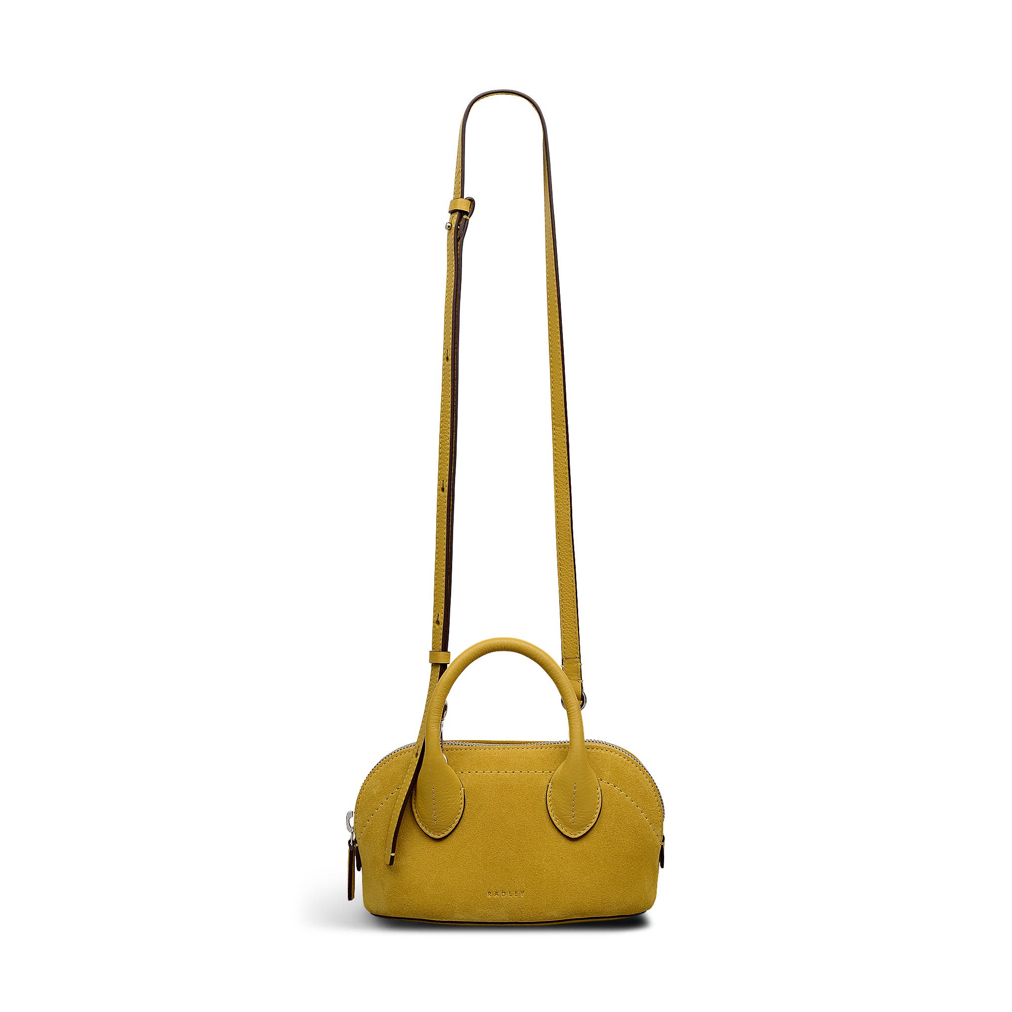 Radley The Muriel - Suede Micro Ziptop Satchel Bag, Main, color, Ochre