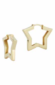 Ember Fine Jewelry 14K Gold Star Huggie Hoop Earrings