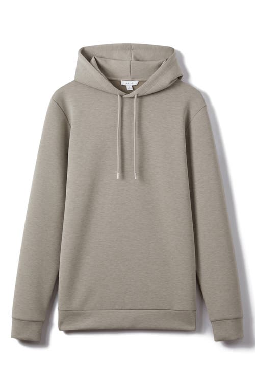 Reiss Fabien Interlock Jersey Drawstring Hoodie In Gray