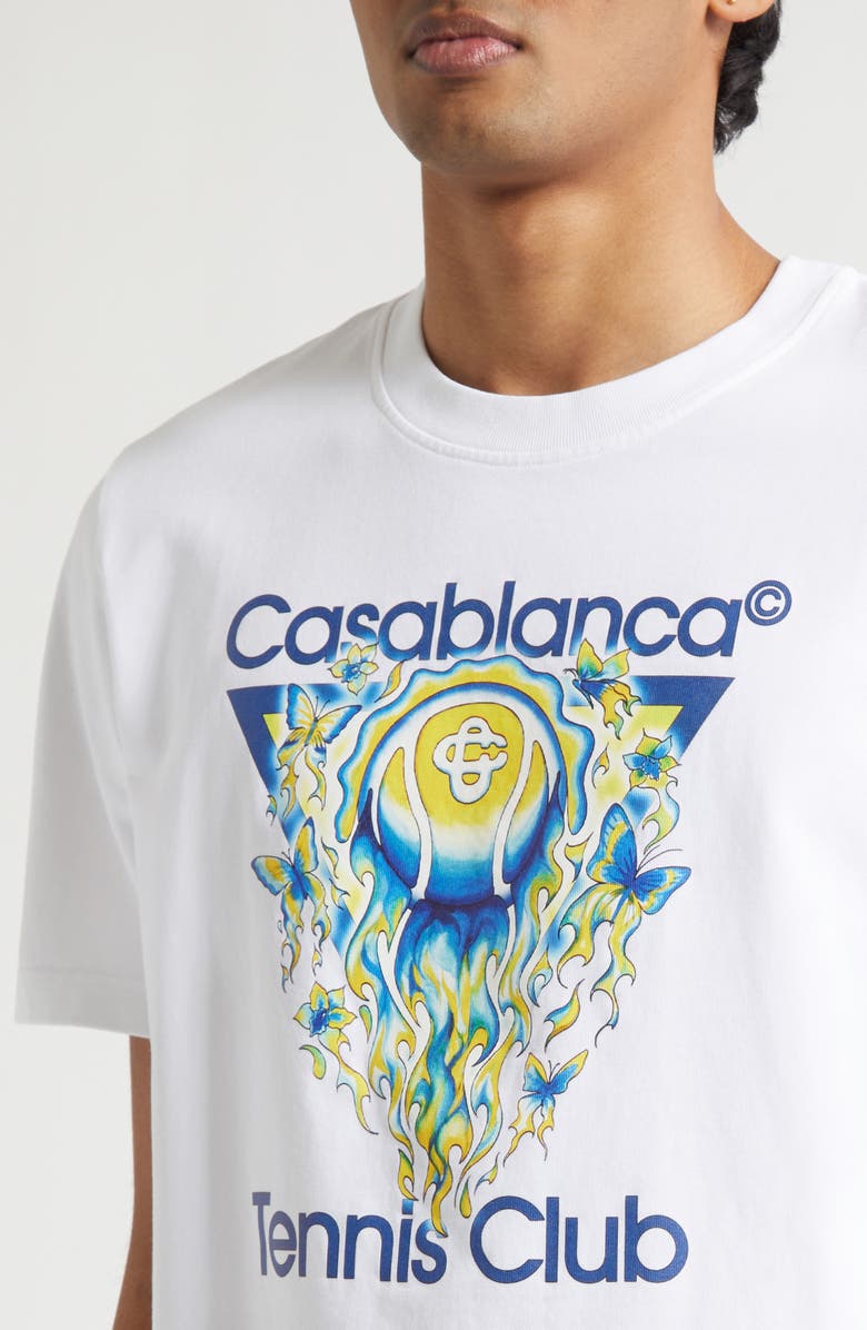 Casablanca Classic Fit Tennis Club Icon Organic Cotton Graphic T-Shirt, Alternate, color, Tennis Club Icon