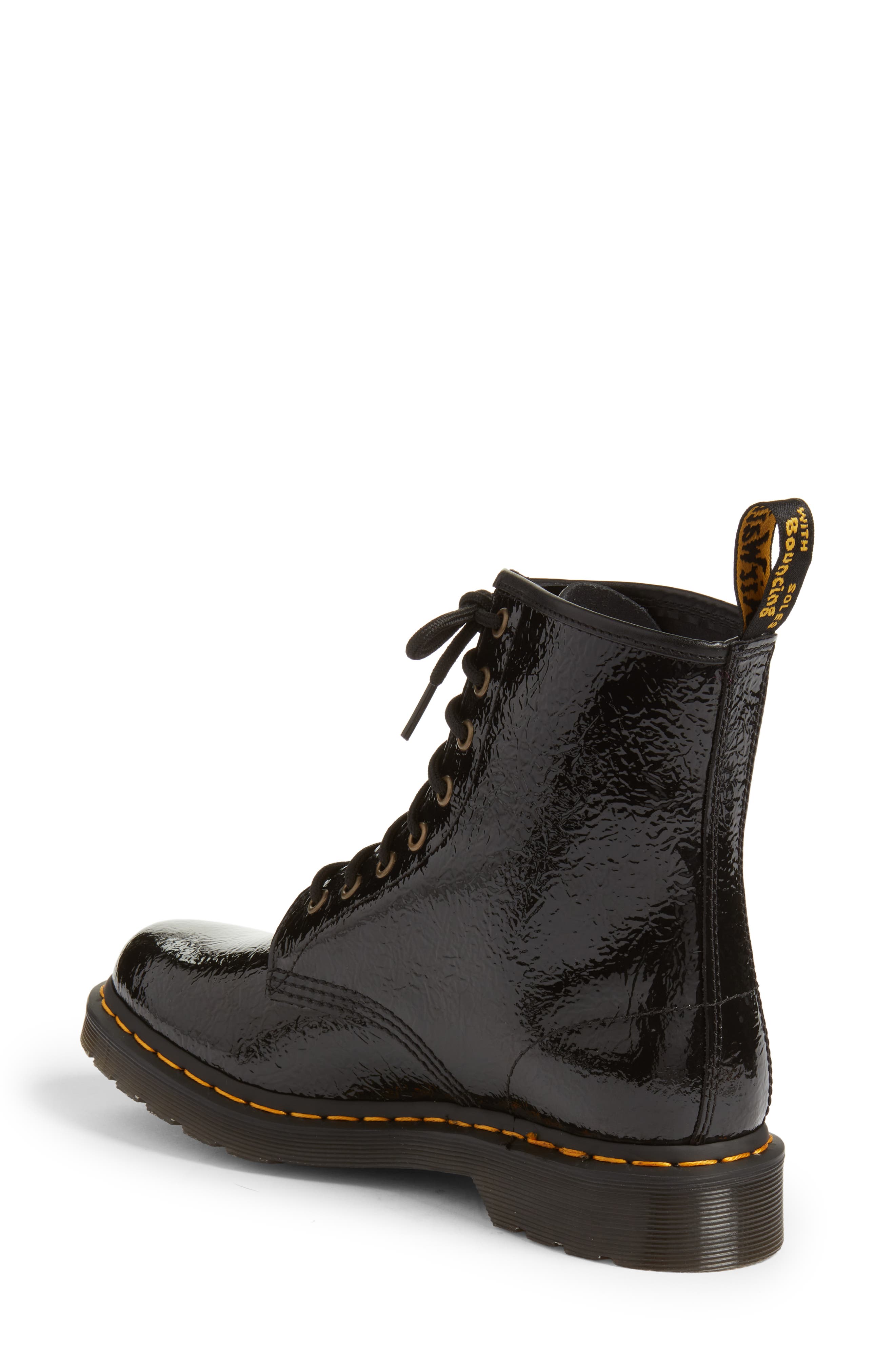 1460 Boot, Alternate, color, DISTRESSED BLACK PATENT