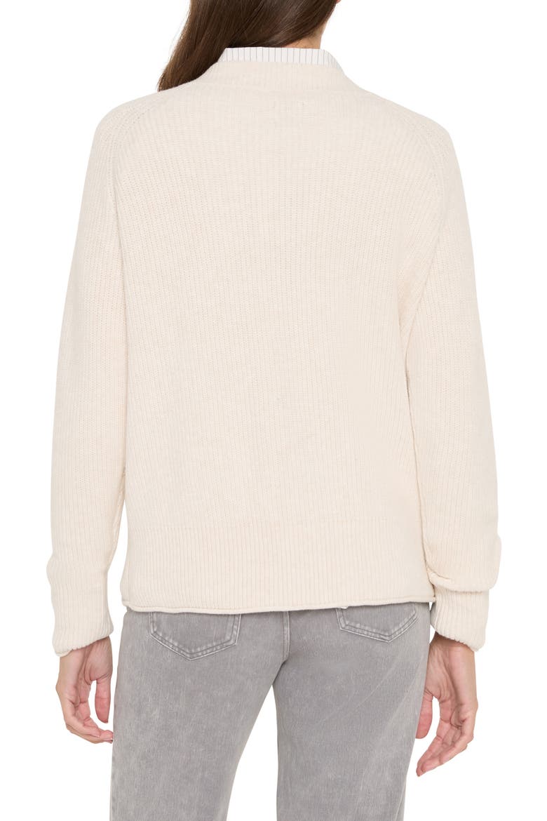 Shaker Stitch V-Neck Sweater, Alternate, color, CLASSIC CREAM