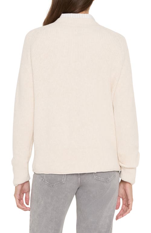 Nic + Zoe Nic+zoe Shaker Stitch V-neck Sweater In White