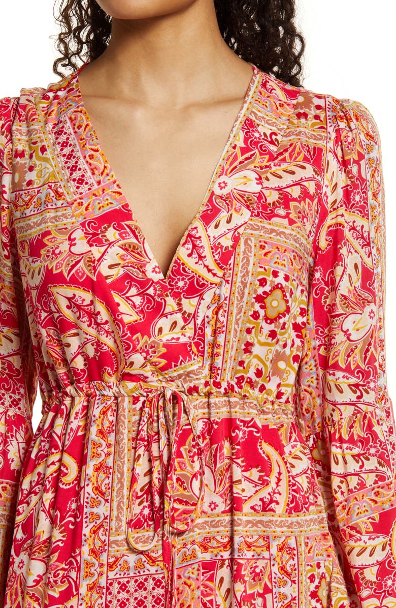 BTFL-life Boho Patchwork Long Sleeve Dress, Alternate, color,