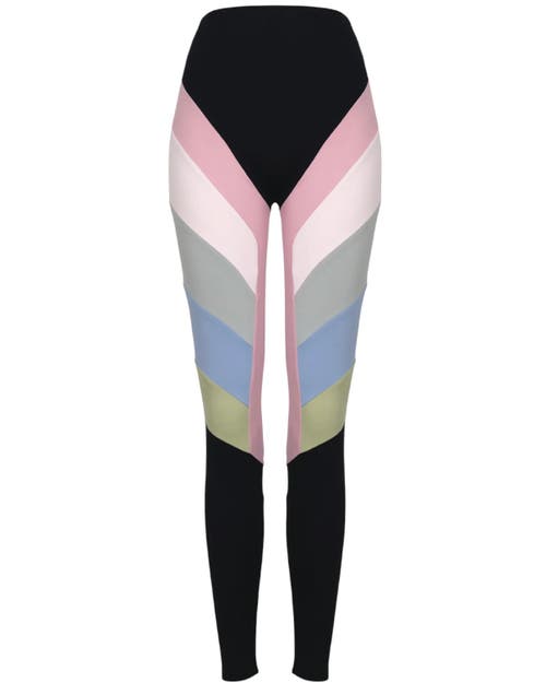 Port De Bras Rainbow Legging In Black-pastel