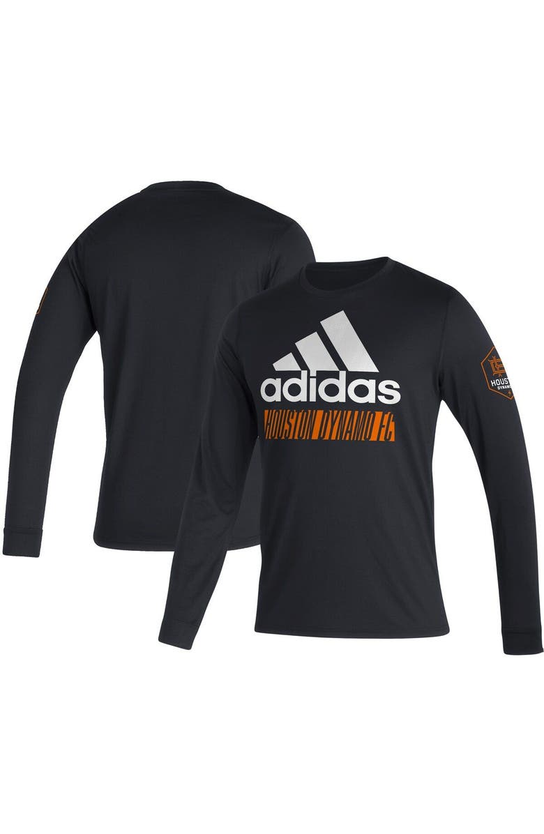 adidas Men's adidas Black Houston Dynamo FC Vintage Performance Long Sleeve T-Shirt, Main, color, Black