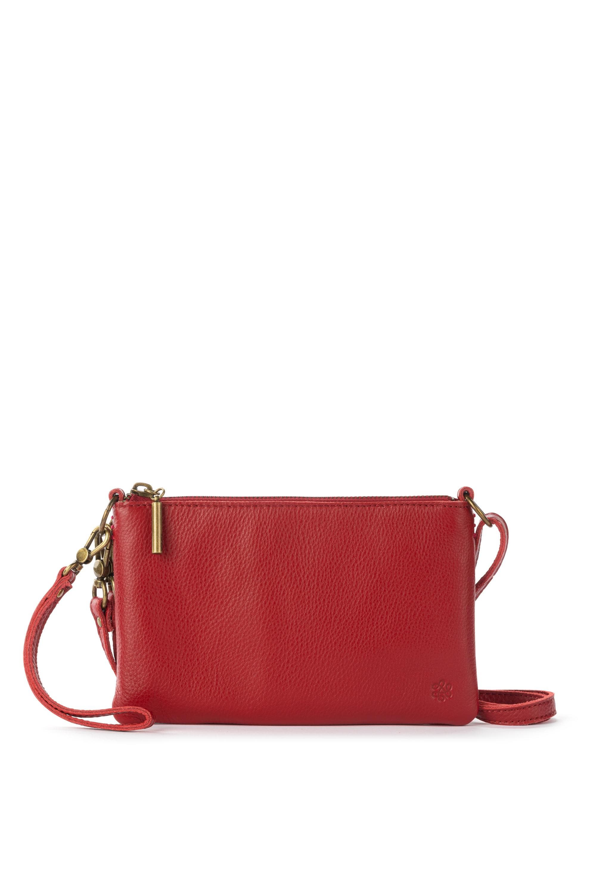 Vita Hand Leather Crossbody Wristlet, Alternate, color, Scarlet