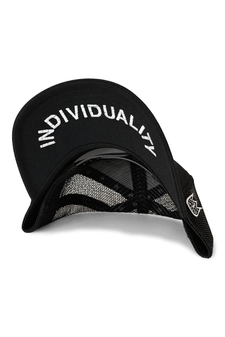 Crystal Shimuchan Logo Trucker Hat, Alternate, color, BLACK