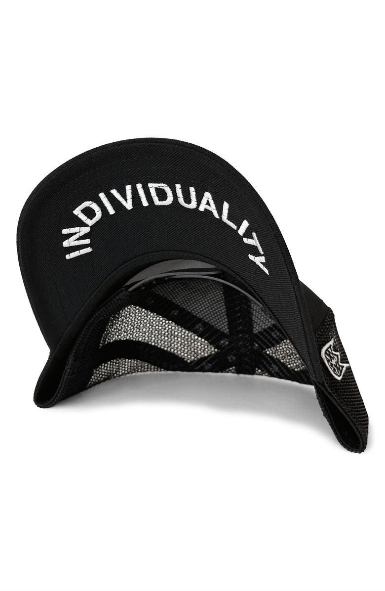 Cult of Individuality Crystal Shimuchan Logo Trucker Hat, Alternate, color, Black