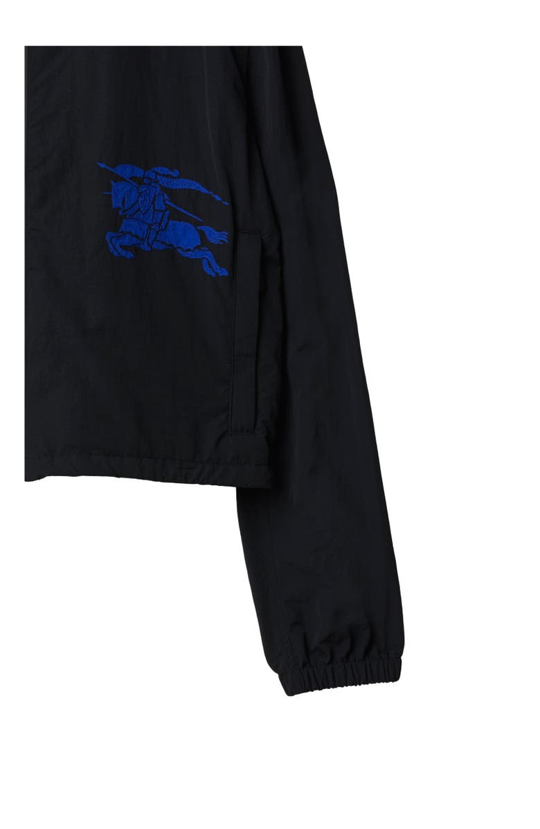 Burberry Cropped Nylon Hooded Jacket, Alternate, color, Black