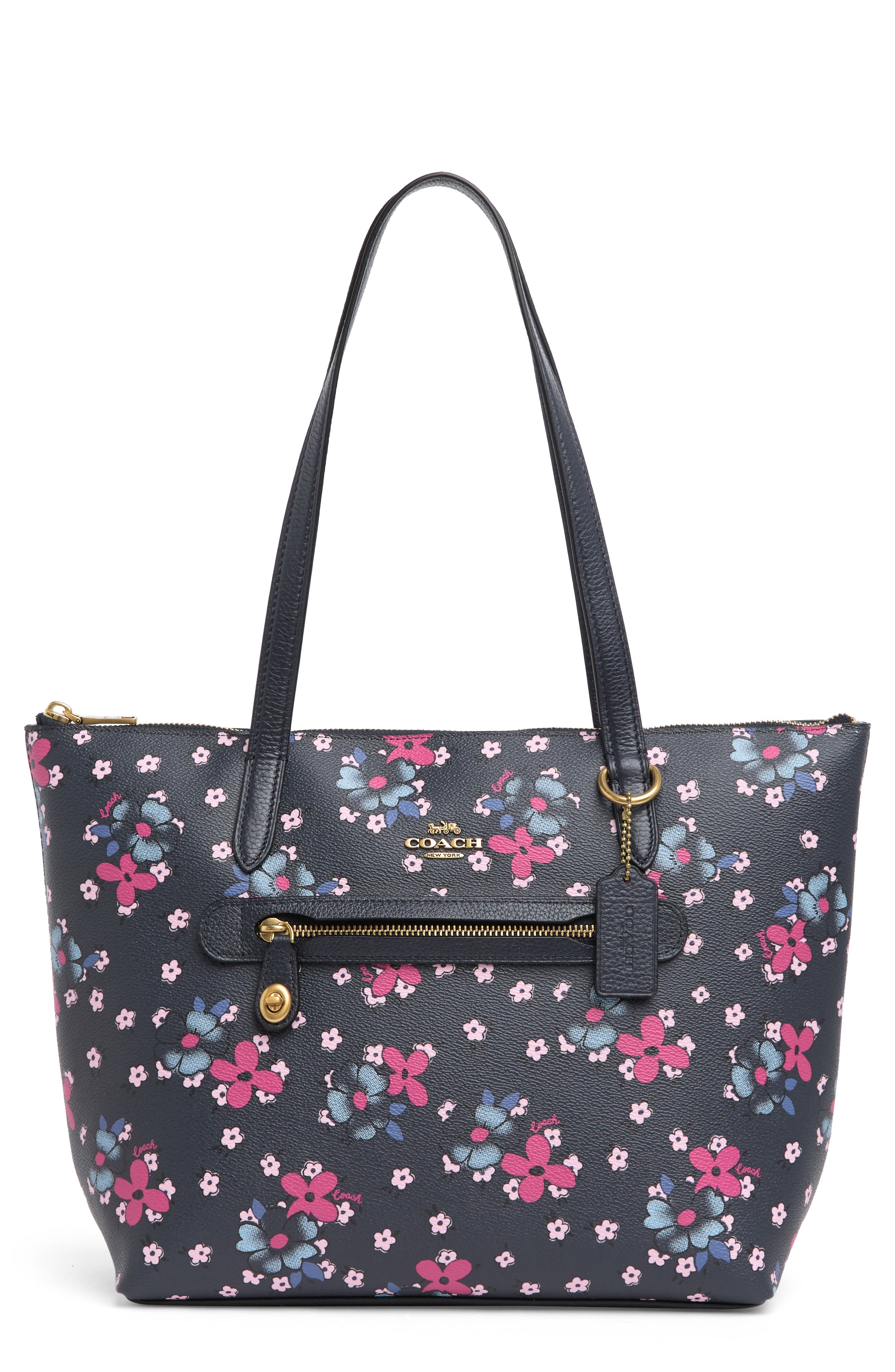 COACH Field Floral Print Taylor Tote, Main, color, 