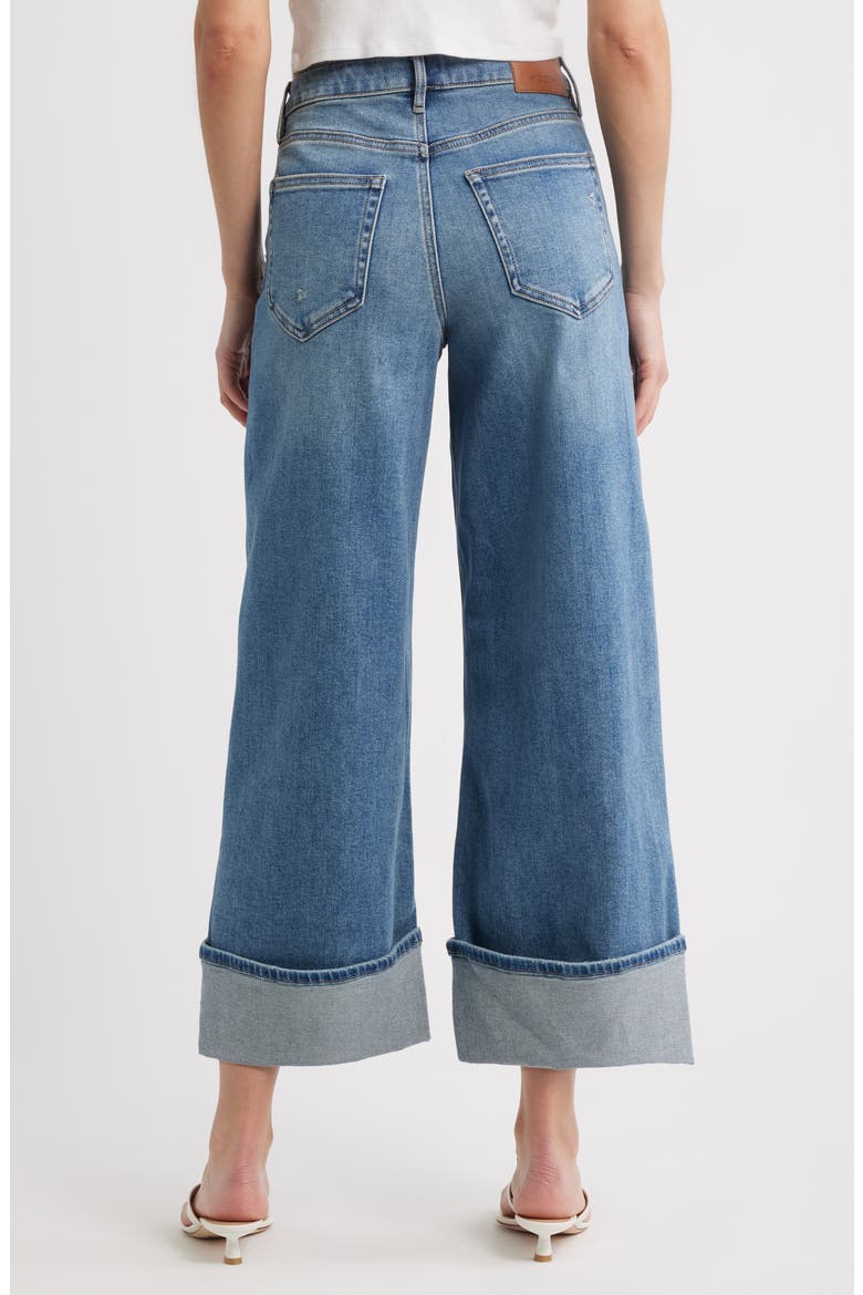 Cuffed Wide Leg Jeans, Alternate, color, MEDIUM WASH