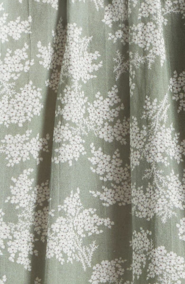 Veronica Beard Williamsen Floral Button-Up Bubble Hem Top, Alternate, color, Sage/ Dove
