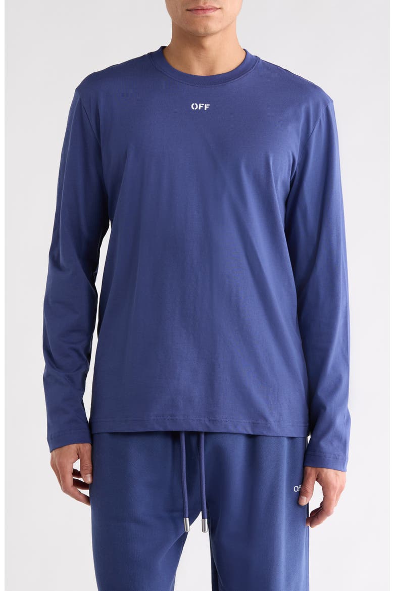 Off Stamp Skate Long Sleeve T-Shirt, Main, color, DARK BLUE-WHITE