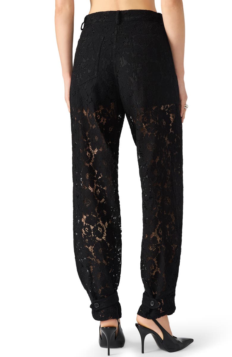 Steve Madden Tre Guipure Lace Pants, Alternate, color, Black