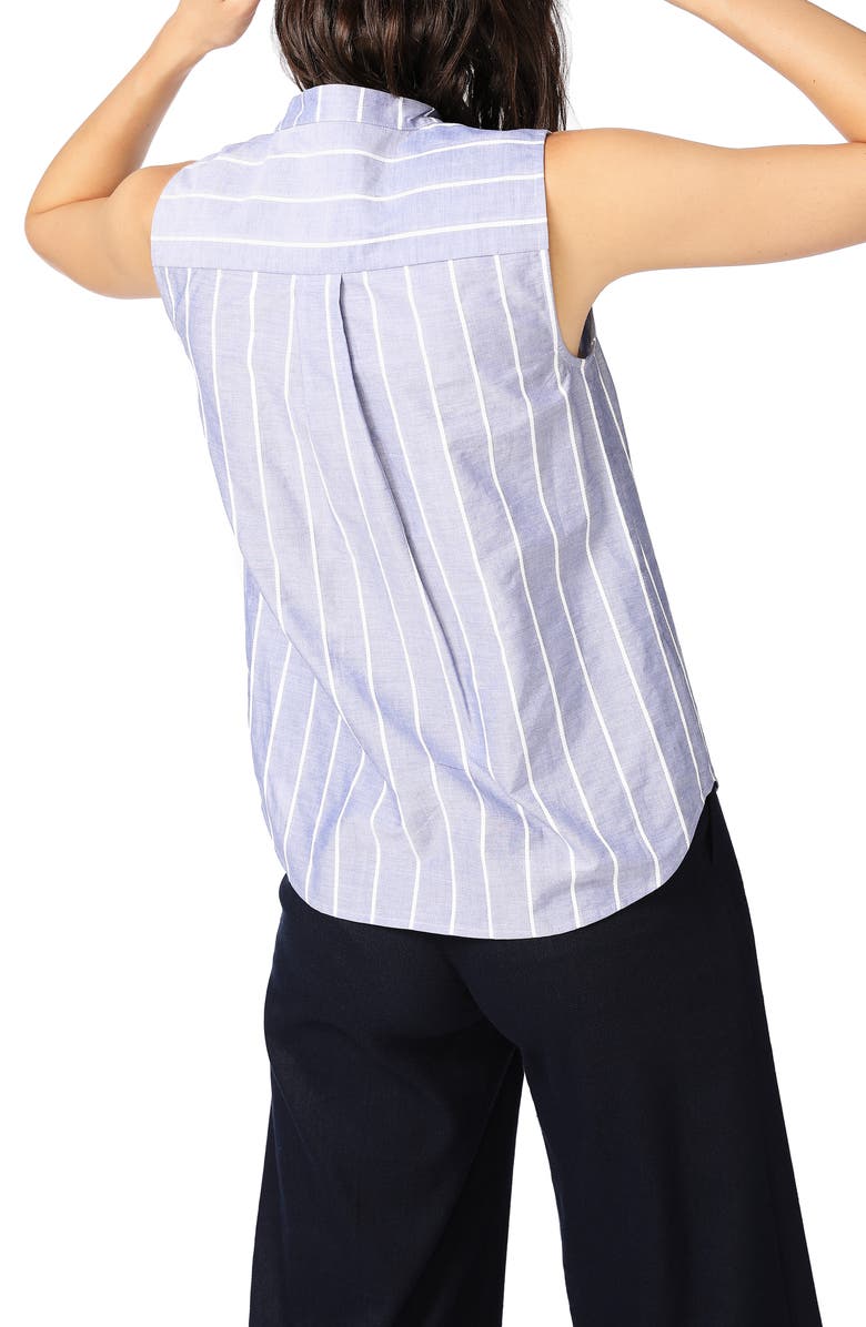 Court & Rowe Rope Stripe Sleeveless Cotton Button-Up Blouse, Alternate, color,