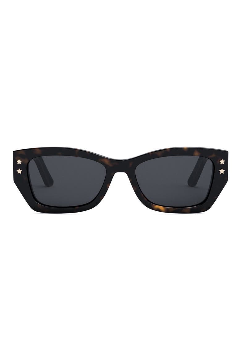 'DiorPacific S2U 53mm Rectangular Sunglasses, Main, color, DARK HAVANA / SMOKE