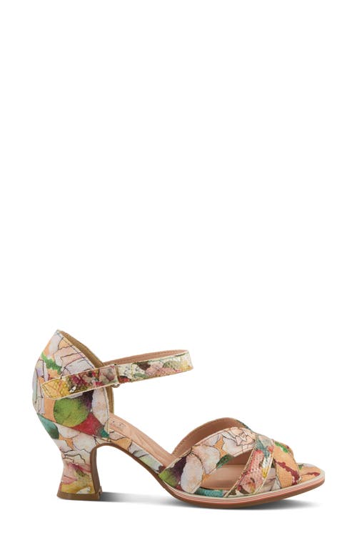L'artiste By Spring Step Waltz Ankle Strap Sandal In Orange Multi