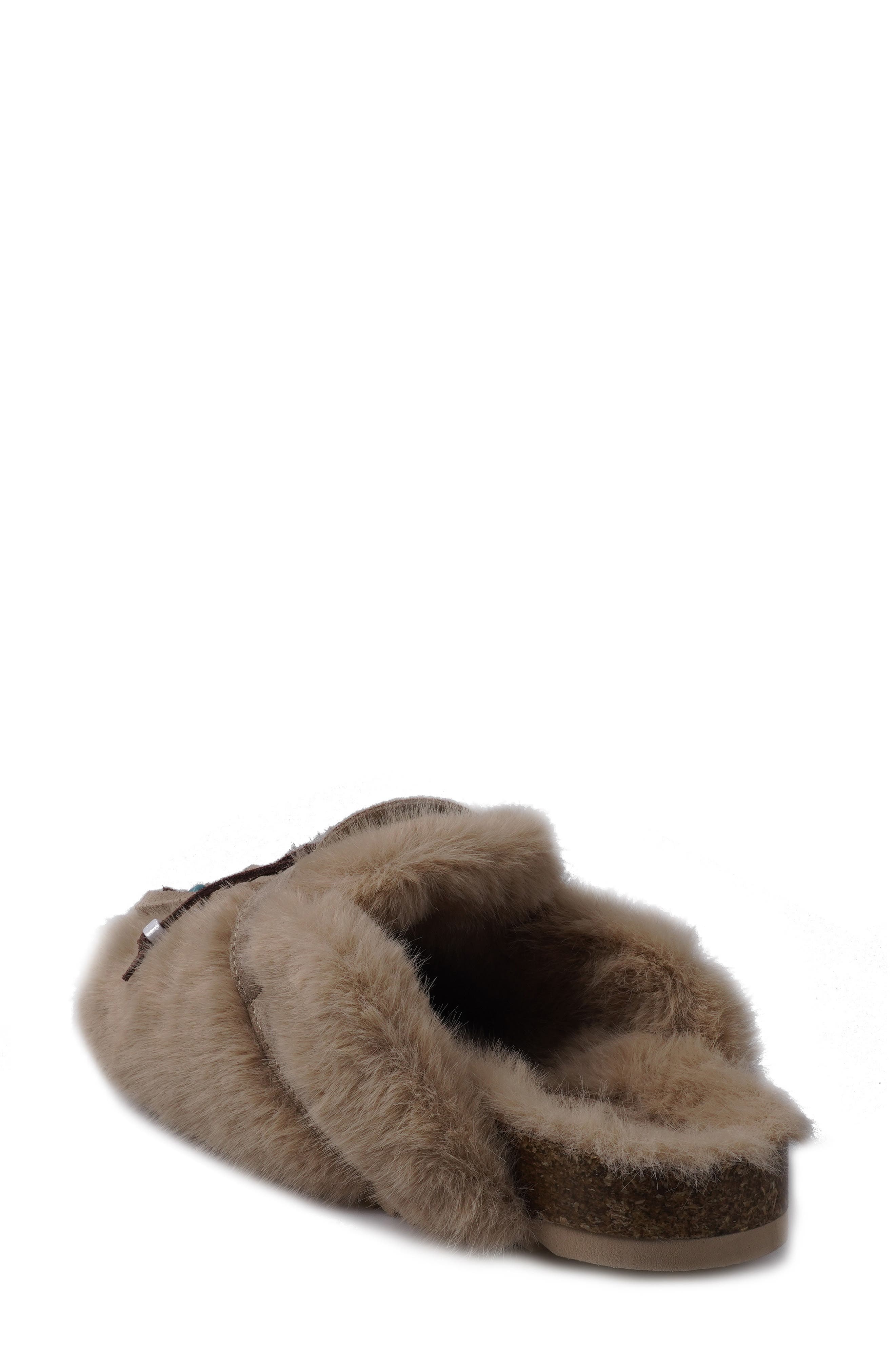 Preslyn Faux Fur Slipper, Alternate, color, NATURAL FAUX