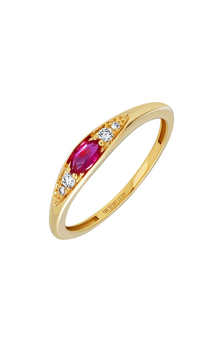 Bony Levy El Mar Diamond & Ruby Stacking Ring, Main, color, 
