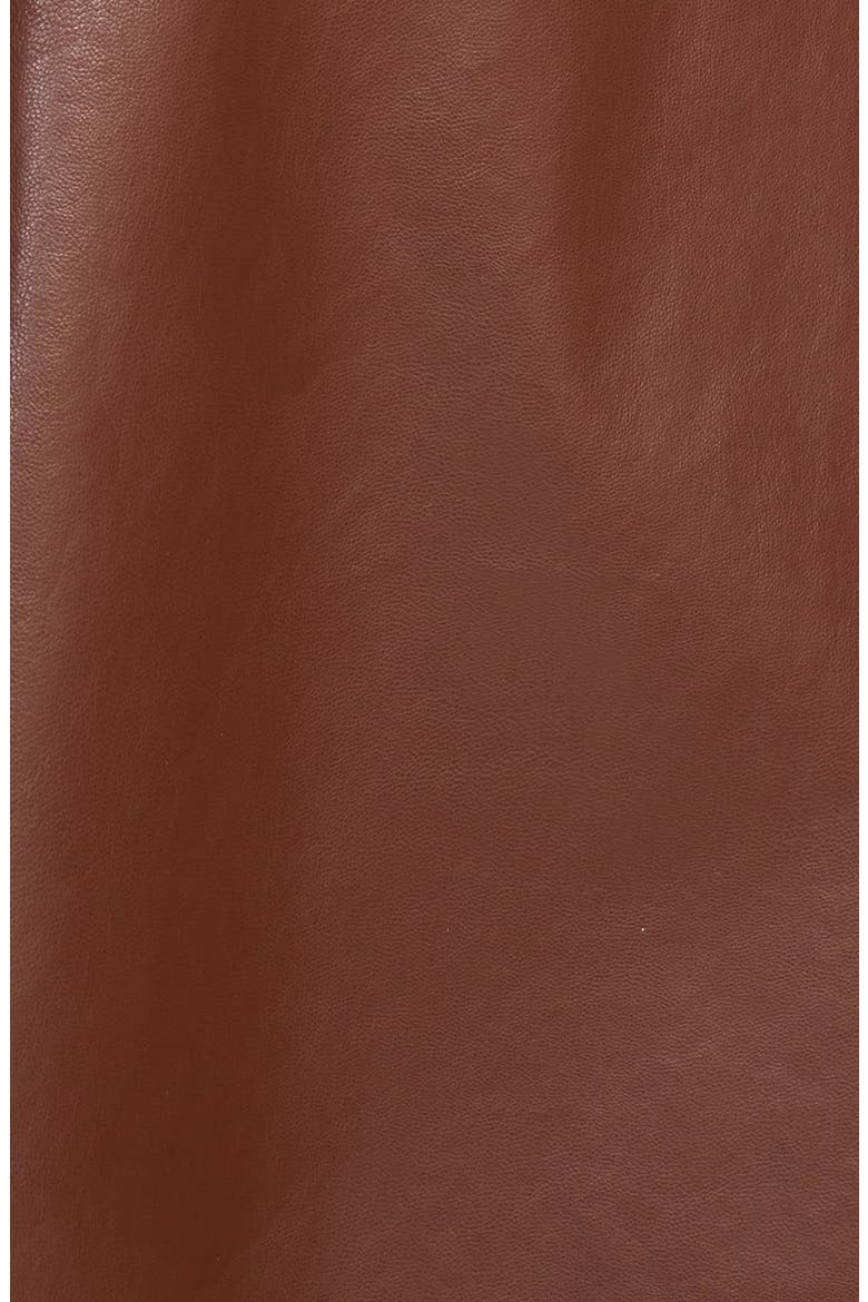 Pleated Faux Leather Town Skirt, Alternate, color, COGNAC